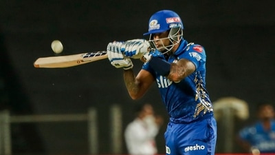 Pune: Suryakumar Yadav of Mumbai Indians plays a shot during match 14 of the Indian Premier League 2022 cricket tournament between the Kolkata Knight Riders and the Mumbai Indians, at the MCA International Stadium in Pune, Wednesday, April 6, 2022. (Sportzpics for IPL/PTI Photo)(PTI04_06_2022_000259B) (PTI) Pune: Suryakumar Yadav of Mumbai Indians plays a shot during match 14 of the Indian Premier League 2022 cricket tournament between the Kolkata Knight Riders and the Mumbai Indians, at the MCA International Stadium in Pune, Wednesday, April 6, 2022. (Sportzpics for IPL/PTI Photo)(PTI04_06_2022_000259B) (PTI)
