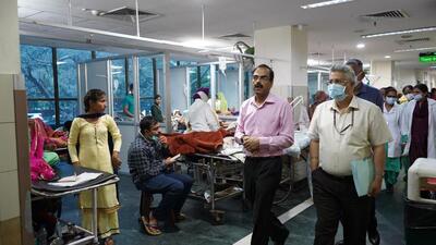 Dr Mandeep Bhandari, joint secretary, Union ministry of health and family welfare, during his visit to PGIMER, Chandigarh, on Wednesday. (HT Photo) Dr Mandeep Bhandari, joint secretary, Union ministry of health and family welfare, during his visit to PGIMER, Chandigarh, on Wednesday. (HT Photo)