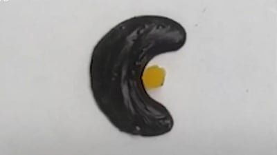 Made by Hong Kong researchers, this magnetic slime robot can help with human digestion. (twitter/@newscientist) Made by Hong Kong researchers, this magnetic slime robot can help with human digestion. (twitter/@newscientist)