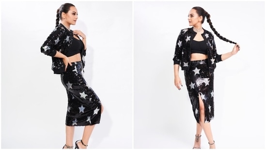 Sonakshi Sinha casts a spell on her fans with her magical avatar in a black sequins co-ord set.(Instagram/@aslisona)