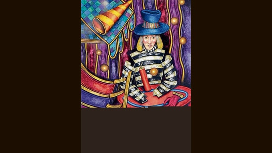 A watercolour on paper titled Golden Baubles by artist Milburn Cherian is part of an ongoing art show titled, I Have A Dream.