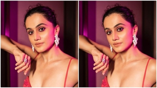 Taapsee’s fashion diaries are goals for us. A few days back, Taapsee looked ravishing in a pink gown from the house of Zara Umrigar.(Instagram/@taapsee)
