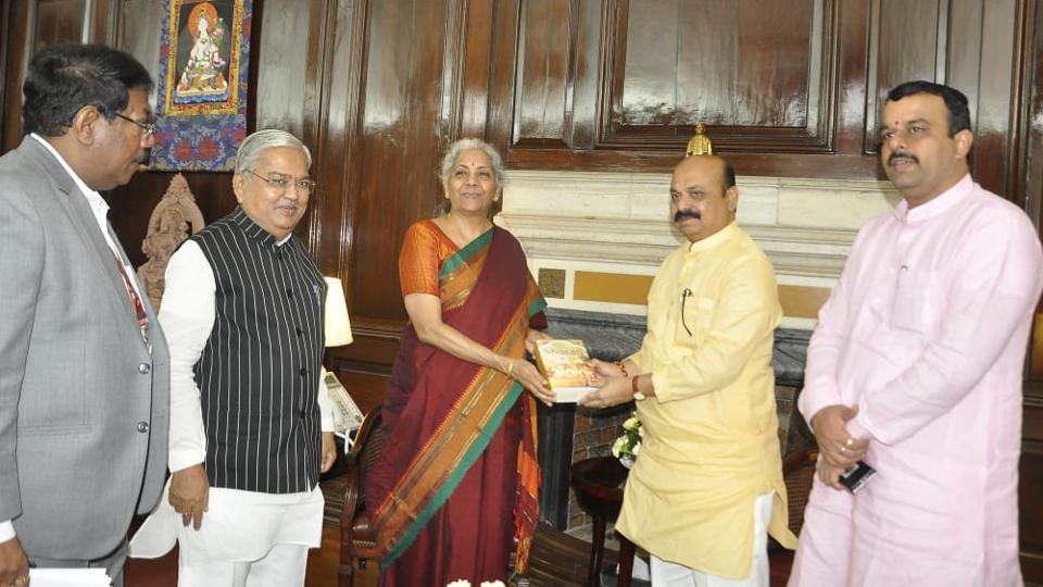 Karnataka chief minister Basavaraj Bommai on his two-day visit to the national capital. (Twitter) Karnataka chief minister Basavaraj Bommai on his two-day visit to the national capital. (Twitter)