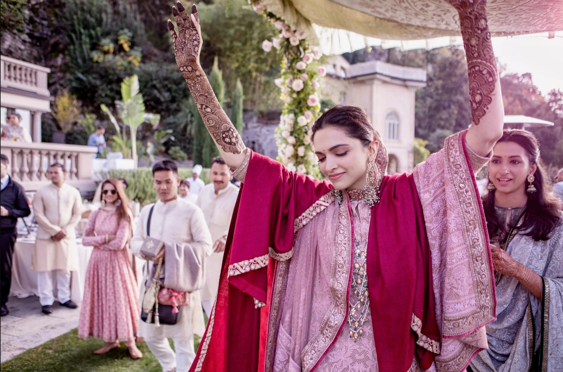 Deepika Padukone dancing at her wedding.