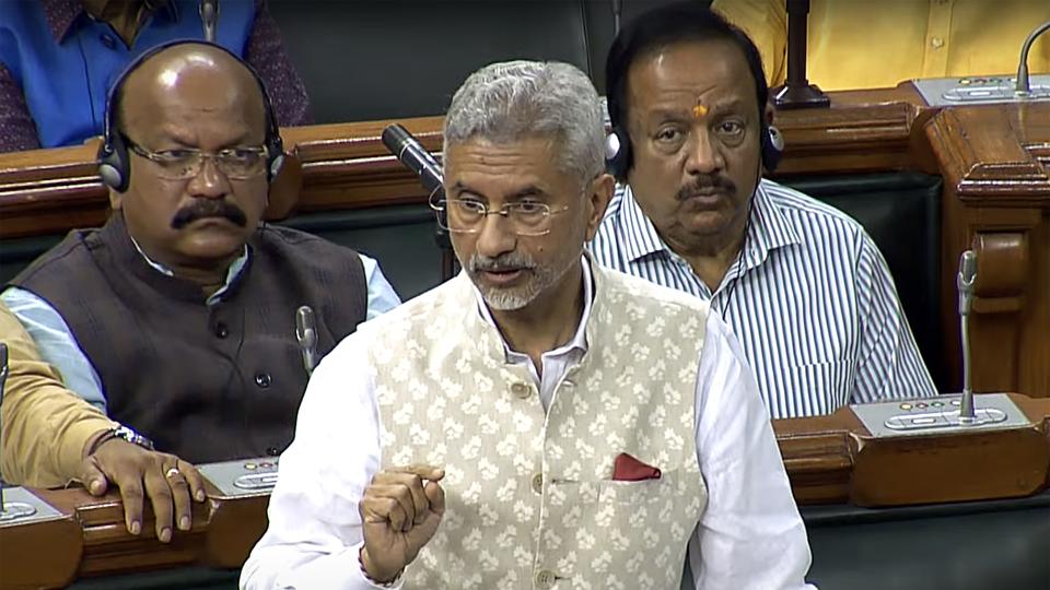 India’s foreign minister told Parliament on Wednesday that India’s position was guided by its national beliefs and values, national interests and national strategy.&nbsp; (ANI)
