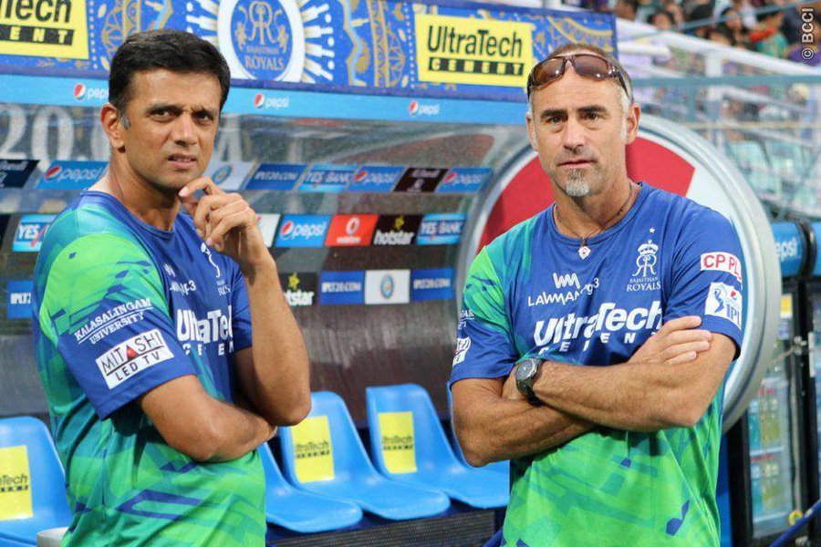 File photo of Paddy Upton(Right) with India's head coach Rahul Dravid. (Twitter/RajasthanRoyals) File photo of Paddy Upton(Right) with India's head coach Rahul Dravid. (Twitter/RajasthanRoyals)