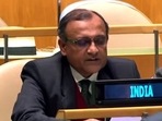 India's Permanent Representative to the UN TS Tirumurti speaks at the UNGA on Thursday.&nbsp;