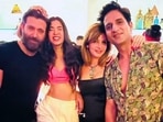 Hrithik Roshan with rumoured girlfriend Saba Azad and Sussanne Khan with rumoured boyfriend Arslan Goni.&nbsp;