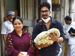 Bharti Singh with husband Haarsh Limbachiyaa and their newborn son. Bharti Singh with husband Haarsh Limbachiyaa and their newborn son.
