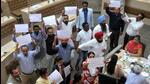 AAP and BJP councillors carrying placards to push their arguments during the special House meeting at the Municipal Corporation Office in Sector 17, Chandigarh, on Thursday. (Ravi Kumar/HT) AAP and BJP councillors carrying placards to push their arguments during the special House meeting at the Municipal Corporation Office in Sector 17, Chandigarh, on Thursday. (Ravi Kumar/HT)