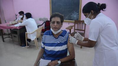 A man gets vaccinated against Covid-19 in Thane on Thursday. Praful Gangurde/HT Photo A man gets vaccinated against Covid-19 in Thane on Thursday. Praful Gangurde/HT Photo