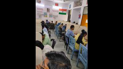 Majority of village boys and girls spend their time in the library, preparing for different competitive exams (HT) Majority of village boys and girls spend their time in the library, preparing for different competitive exams (HT)