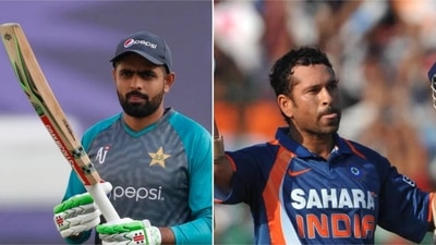 Babar Azam (L) and Sachin Tendulkar