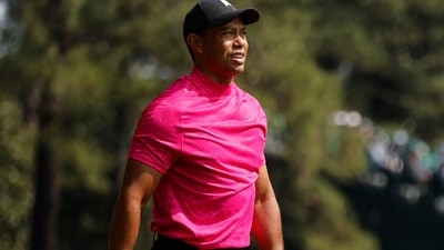 Tiger Woods of the U.S. walks onto the 2nd green during the first round at Augusta National (REUTERS)