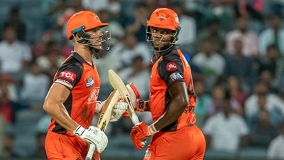 Aiden Markram and Romario Shepherd of the Sunrisers Hyderabad (PTI)