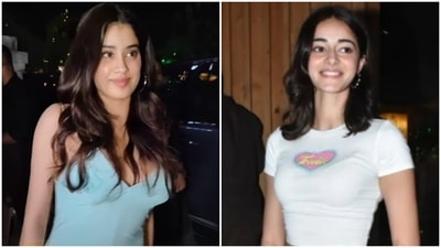 Janhvi Kapoor, Ananya Panday, and Shanaya Kapoor were spotted at a restaurant in Mumbai on Wednesday. Janhvi Kapoor, Ananya Panday, and Shanaya Kapoor were spotted at a restaurant in Mumbai on Wednesday.