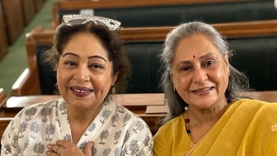 Kirron Kher and Jaya Bachchan met in the Parliament. Kirron Kher and Jaya Bachchan met in the Parliament. 