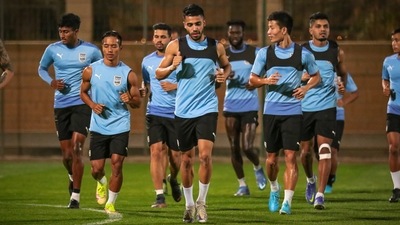 Mumbai City FC players train ahead of their AFC Champions League opener against Al Shabab. (Mumbai City) Mumbai City FC players train ahead of their AFC Champions League opener against Al Shabab. (Mumbai City)