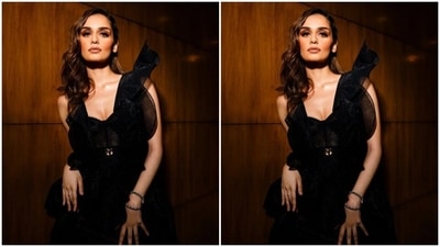 "If it's not black, put it back," Manushi's fashion mantra is short and simple. In classic black stilettos from Christian Louboutin, Manushi looked ravishing. (Instagram/@manushi_chhillar)