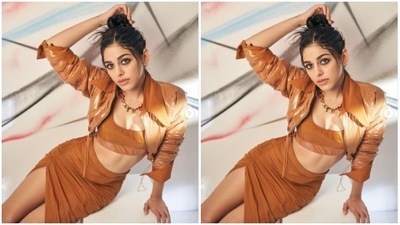 Alaya F made heads turns as she struck poses for her Instagram family in this tanned co-ord set teamed with a cropped jacket for a photoshoot. (Instagram/@alayaf)