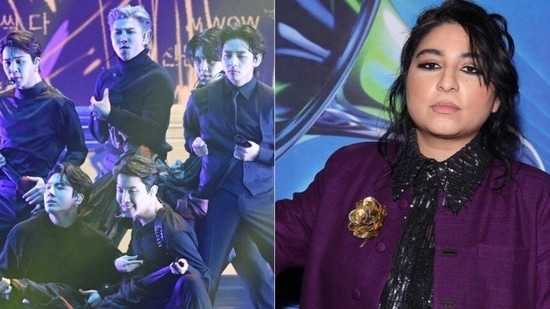 Pakistani singer Arooj Aftab met BTS at the 2022 Grammy Awards.