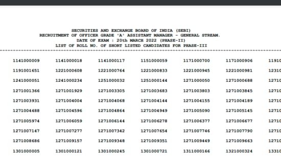 SEBI Grade A phase 2 results: Candidates who have appeared in the SEBI Grade A Phase 2 main examination can check their results online at sebi.gov.in. (sebi.gov.in)