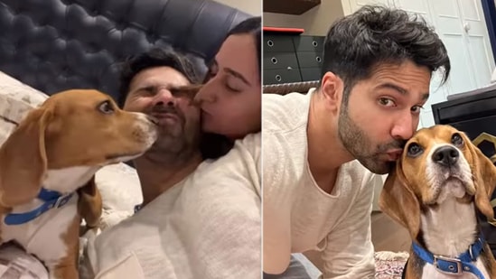 Varun Dhawan with Joey and Natasha Dalal.&nbsp;