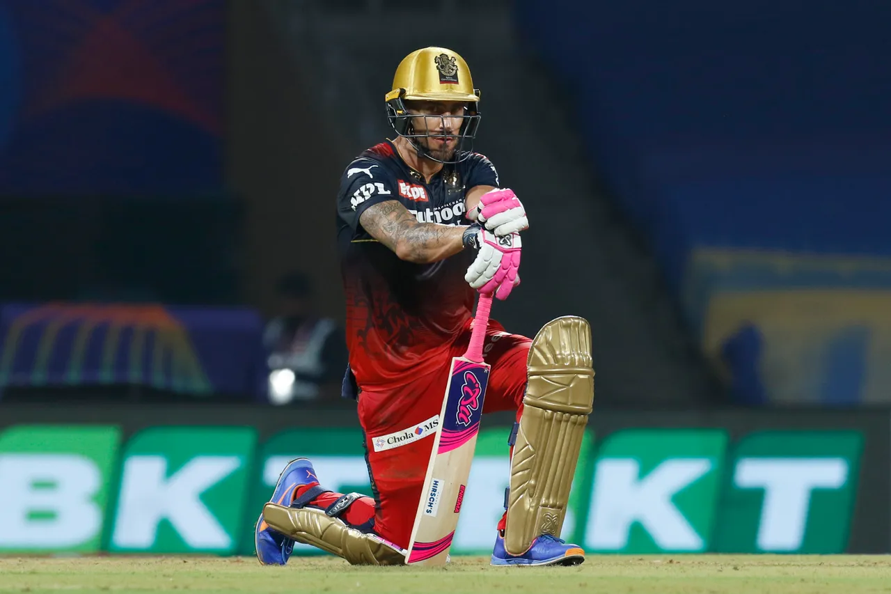 Faf du Plessis during RCB's match against PBKS. (IPL) Faf du Plessis during RCB's match against PBKS. (IPL)