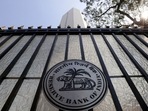 FILE PHOTO: The Reserve Bank of India (RBI) seal is pictured on a gate outside the RBI headquarters in Mumbai, India,&nbsp;