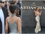 Kim Kardashian holds hands with boyfriend Pete Davidson; poses for photographs at the premiere of The Kardashians.