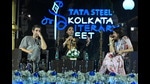 Jim Sarbh, Mallika Sarabhai and Shrayana Bhattacharya during a session at the KLM (Courtesy the Kolkata Literary Meet) Jim Sarbh, Mallika Sarabhai and Shrayana Bhattacharya during a session at the KLM (Courtesy the Kolkata Literary Meet)