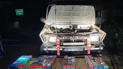 Assam’s Karimganj Police said the drugs were packed in soap cases hidden in four secret compartments of the sports utility vehicle (Twitter/Karimganj Police) Assam’s Karimganj Police said the drugs were packed in soap cases hidden in four secret compartments of the sports utility vehicle (Twitter/Karimganj Police)