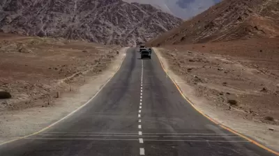 Magnetic Hill (India): There is a magnetic hill in India as well near Leh in Ladakh. The surroundings create an create the optical illusion of a hill going upwards but is actually a downhill. (Instagram/@kk.photogram) Magnetic Hill (India): There is a magnetic hill in India as well near Leh in Ladakh. The surroundings create an create the optical illusion of a hill going upwards but is actually a downhill. (Instagram/@kk.photogram)