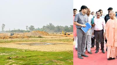 Chief minister Yogi Adityanath inspecting the site for Mahayogi Guru Gorakhnath Ayush University, Gorakhpur on Friday. (HT PHOTO) Chief minister Yogi Adityanath inspecting the site for Mahayogi Guru Gorakhnath Ayush University, Gorakhpur on Friday. (HT PHOTO)