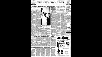 HT This Day: April 11, 1997 -- Talks fail, Gowda Govt fall imminent HT This Day: April 11, 1997 -- Talks fail, Gowda Govt fall imminent