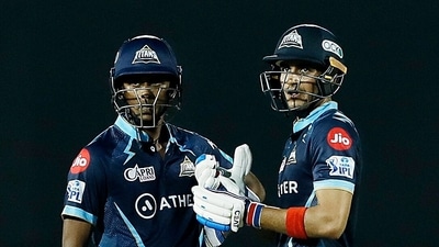 Mumbai, Apr 08 (ANI): Gujarat Titans Shubman Gill and Sai Sudharsan during the Indian Premier League 2022 match between Gujarat Titans and Punjab Kings, at Brabourne Stadium in Mumbai on Friday. (ANI Photo/ IPL Twitter) (ANI)