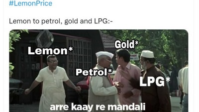 A meme that a Twitter user posted on lemon price rise. (Twitter/@KumarPintu1217)