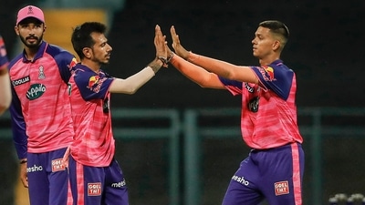 Yuzvendra Chahal of Rajasthan Royals celebrates with teammates (PTI) Yuzvendra Chahal of Rajasthan Royals celebrates with teammates (PTI)