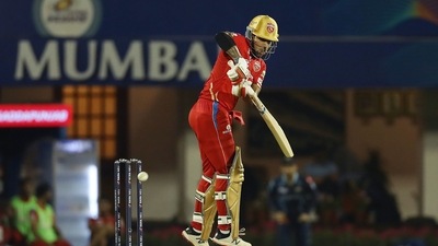Mumbai: Sikhar Dhawan of Punjab Kings plays a shot during T20 cricket match 16 of the Indian Premier League 2022 (IPL season 15) between the Punjab Kings and the Gujarat Titans held at the Brabourne Stadium (CCI) in Mumbai, Friday, April 8, 2022. (Sportzpics for IPL/PTI Photo)(PTI04_08_2022_000186A) (PTI)