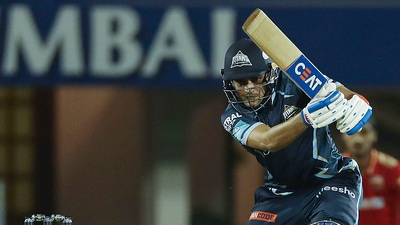 Mumbai: Shubman Gill of Gujarat Titans during T20 cricket match 16 of the Indian Premier League 2022 (IPL season 15) between the Punjab Kings and the Gujarat Titans held at the Brabourne Stadium (CCI) in Mumbai, Friday, April 8, 2022. (Sportzpics for IPL/PTI Photo)(PTI04_08_2022_000215B) (PTI)