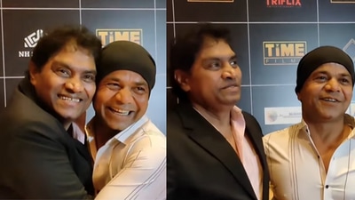 Johnny Lever and Rajpal Yadav spotted together at an event on Thursday. Johnny Lever and Rajpal Yadav spotted together at an event on Thursday.
