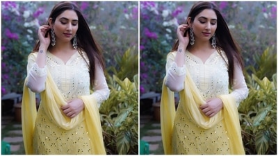 Recently, Disha did a photoshoot in a dreamy garden wearing the pastel-yellow ensemble and serving stunning poses for the camera. She displayed her love for the yellow shade with her look and even expressed the same in the caption. She wrote, "Xanthophile. A lover of the colour Yellow." (Instagram/@dishaparmar) Recently, Disha did a photoshoot in a dreamy garden wearing the pastel-yellow ensemble and serving stunning poses for the camera. She displayed her love for the yellow shade with her look and even expressed the same in the caption. She wrote, "Xanthophile. A lover of the colour Yellow." (Instagram/@dishaparmar)