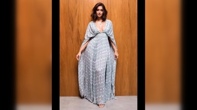 The dress features a thigh-high slit and floor-sweeping sleeves that made her look like a princess straight out of a fairytale. (Instagram/@ileana_official) The dress features a thigh-high slit and floor-sweeping sleeves that made her look like a princess straight out of a fairytale. (Instagram/@ileana_official)