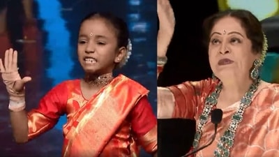 Contestant Nandini is seen mimicking Kirron Kher on India's Got Talent.&nbsp;