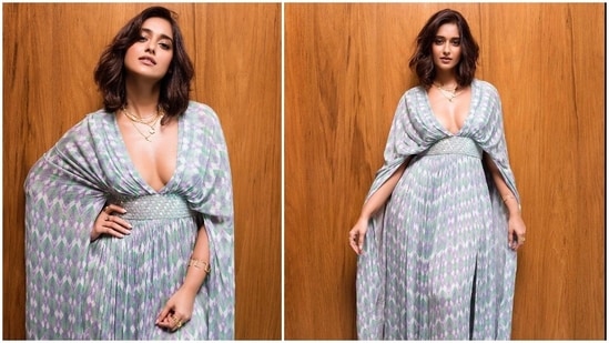 The ever so stylish Ileana D'Cruz, who is known for her bold and confident personality, once again impresses the fashion gods with her glamorous avatar in a cape style maxi dress.(Instagram/@ileana_official)