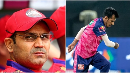Virender Sehwag and Yuzvendra Chahal(Getty Images | IPLt20.com)