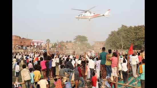 An election rally in progress. (Santosh Kumar/Hindustan Times)