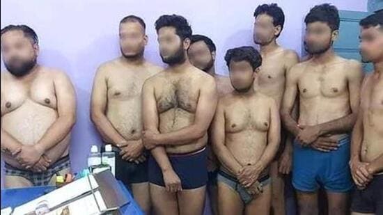 The action against the two police officers, Kotwali police station in-charge Mukesh Soni and sub-inspector Abhishek Singh Parihar, came after outrage on and off social media (Twitter/srinivasiyc)