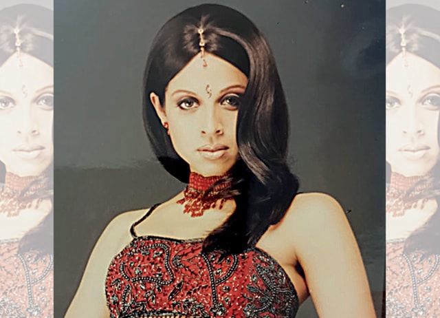Wearing a Tarun Tahiliani she borrowed from a friend, for a shoot
