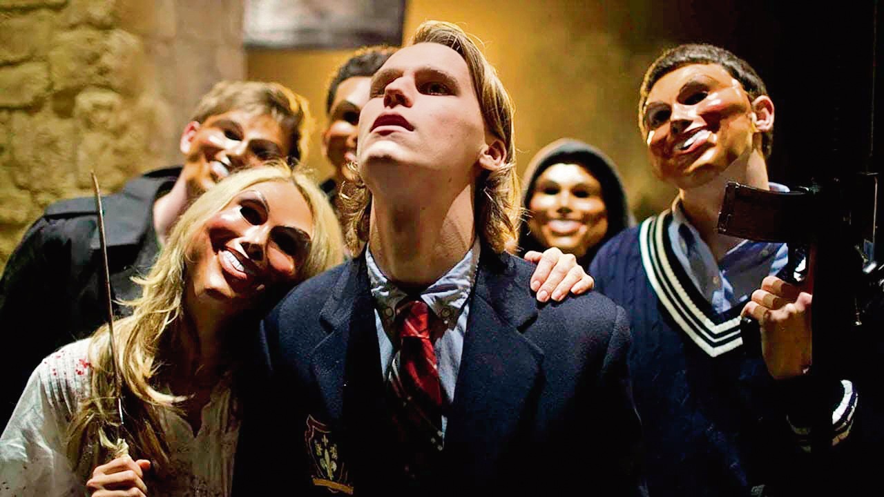 In The Purge, the US celebrates a bloodbath as an annual festival. In The Purge, the US celebrates a bloodbath as an annual festival.